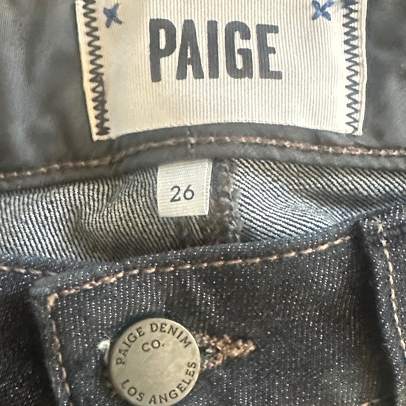 PAIGE Dark Indigo manhattan Jeans. - Picture 4 of 7